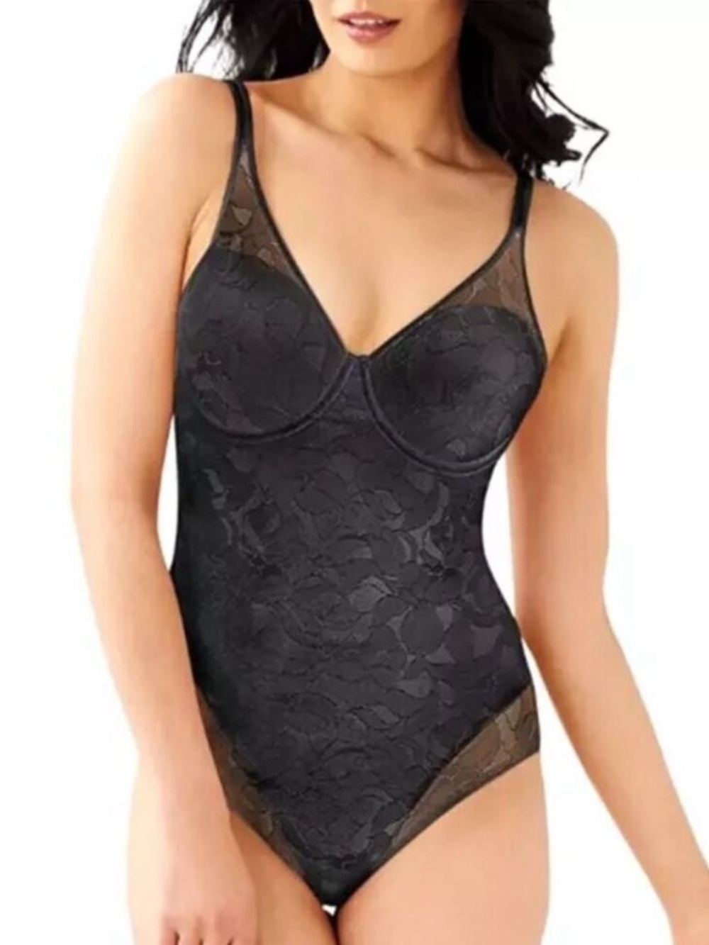 Bali Ultra Light Body Briefer Shaper Firm Control Underwire Stretch Lace 40DD